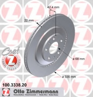 Тормозной диск ZIMMERMANN 100.3338.20 (фото 1)