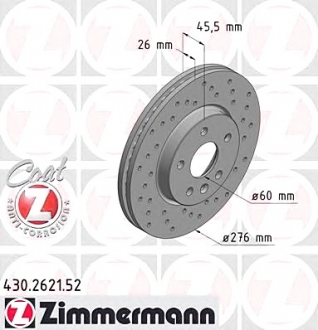Тормозной диск ZIMMERMANN 430.2621.52 (фото 1)