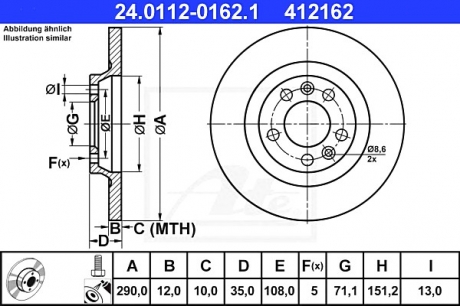 Тормозной диск ATE 24.0112-0162.1 (фото 1)