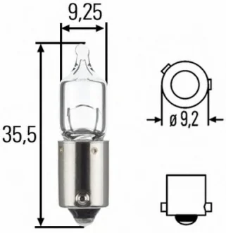 Автолампа H6W BAX9S 12V 6W HELLA 8GH007643121