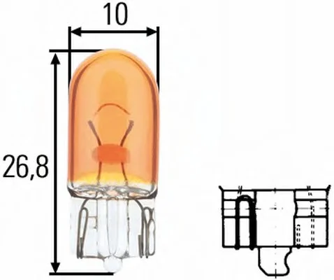Автолампа Behr Hella Standard WY5W W2,1x9,5d 5 W желтая HELLA 8GP003594541 (фото 1)