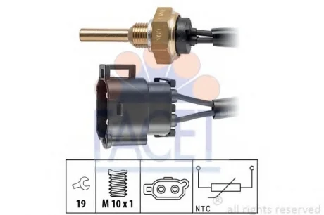 Датчик температуры Renault Laguna I / Volvo 850/960/C70 1.6-3.0 90-04 (7.3110) Facet FACET 73110