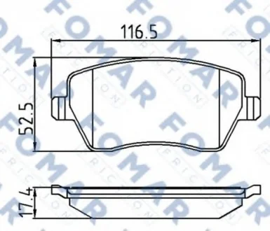 KLOCKI HAMULCOWE STARY NR 914281 NISSAN MICRA (K12) 1,0-1,6 03>/ RENAULT CLIO III 1,2-2,0 05> PRZ KPL FOMAR FO921181