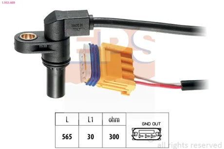 Датчик положення к/вала Cirtoen C3, C4, C5, C8 /Peugeot 307, 308, 407 /Renault Megane, Laguna 1.6-1.8-1.9 96- EPS 1953469