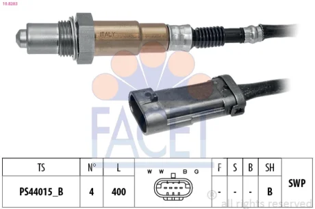 Датчик кислорода Clio II 1.4, 1.6, 2.0 (99-09) (10.8283) Facet FACET 108283