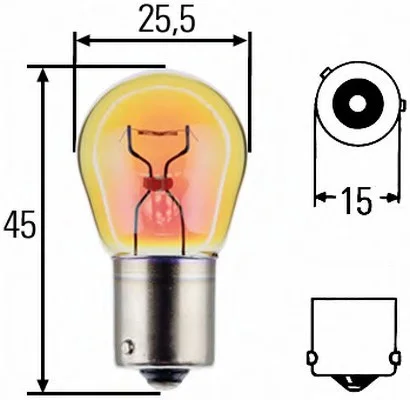 Автолампа Behr Hella Standard PY21W BAU15s 21 W желтая HELLA 8GA006841241 (фото 1)