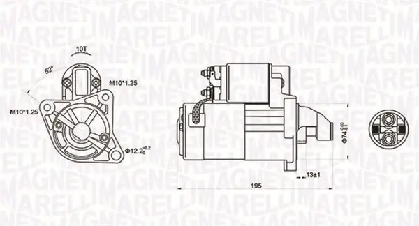 ROZRUSZNIK 12V MAZDA 323/626/MPV/PREMACY 1.8/2.0 98 -> SZT MAGNETI MARELLI 063721096010 (фото 1)