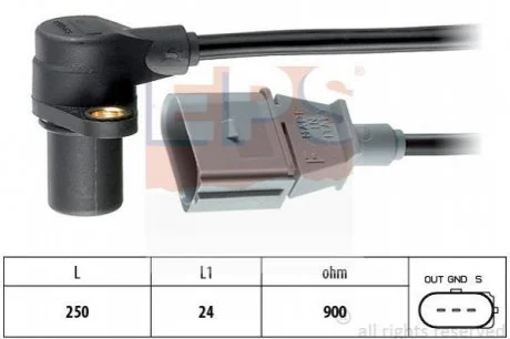 Датчик положеня к/валу VAG 2.0 95-10, 1.8T 20V 97-10, 2.0FSI 03-, 3.0 V6 TDI 04-10 EPS 1953254