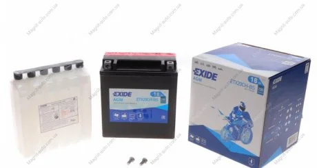 Акумулятор 18Ah-12v Exide AGM (150х87х161),L,EN230 EXIDE ETX20CHBS