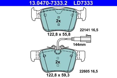 KLOCKI HAM CERAMIC 13.0470-7333.2 ALFA GIULIA 2.0 16-, 2.2D 15- TYг ATE 13047073332