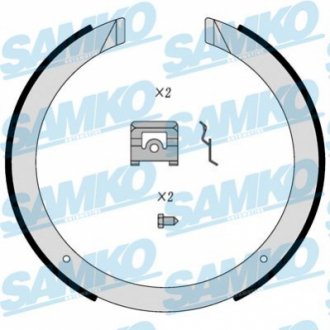 Барабанні гальмівні колодки зад. Ssang Young Action 02-,Mazda CX-7 2.2 07- SAMKO 81098