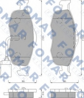 KLOCKI HAMULCOWE FORD COUGAR/ MONDEO/ SCORPIO GR.17,5MM/ Z CZUJ.* FOMAR FO493081