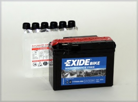 Стартерная аккумуляторная батарея, Стартерная аккумуляторная батарея EXIDE YTR4ABS (фото 1)