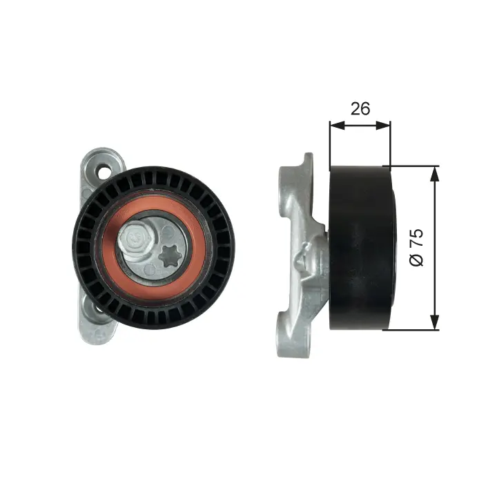 ROLKA NAPIN PAS KLIN GATES SKODA CITIGO/VW UP/SEAT MII 1,0 12- GATES Gates T39345 (фото 1)