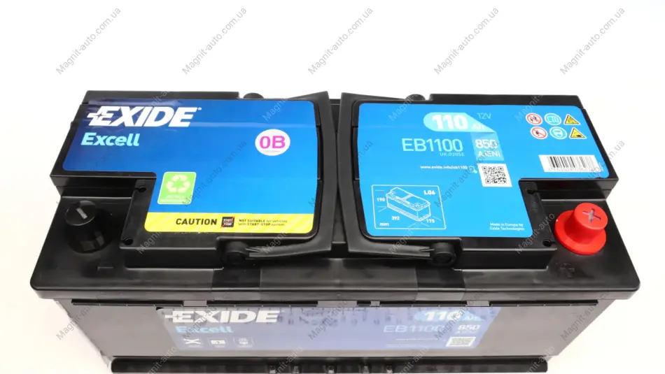Стартерная батарея (аккумулятор) EXIDE EB1100 (фото 1)