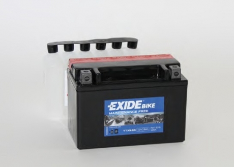 Стартерная аккумуляторная батарея, Стартерная аккумуляторная батарея EXIDE YTX9BS (фото 1)