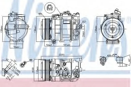 Компресор кондиціонера MB C-Class (W204)/E-Class (W212)2.0-3.5 07-16 NISSENS 890379