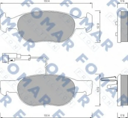 Колодки гальмівні дискові FOMAR FO624381 (фото 1)