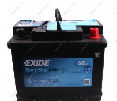 Стартерная аккумуляторная батарея, Стартерная аккумуляторная батарея EXIDE EK600
