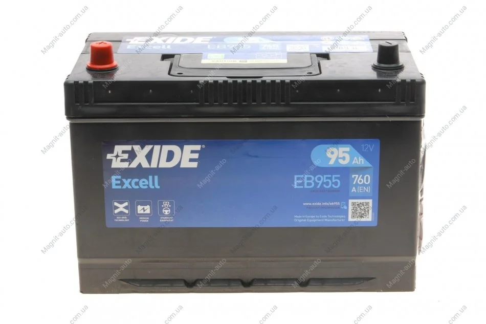 Стартерна батарея (акумулятор) EXIDE EB955 (фото 1)