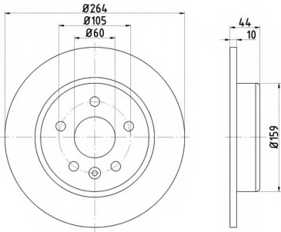 TARCZA HAMULCOWA 264X10 V 5-OTW OPEL ASTRA K 15> PRO SZT TEXTAR 92275303