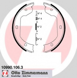 Комплект тормозных колодок, стояночная тормозная система ZIMMERMANN 109901063