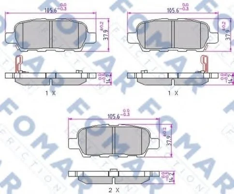 Колодки гальмівні дискові FOMAR FO923981 (фото 1)