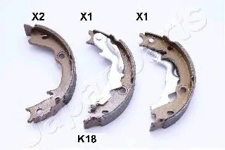 Комплект гальмівних колодок, стоянкова гальмівна система JAPANPARTS GFK18AF (фото 1)