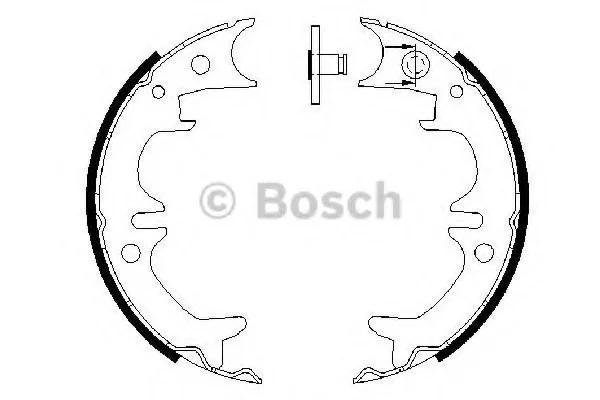 Комплект тормозных колодок, стояночная тормозная система BOSCH 0986487602 (фото 1)