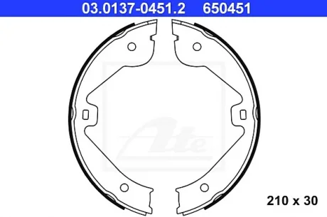 Колодки тормозные, барабанные, X164/W164/251 ATE 03013704512