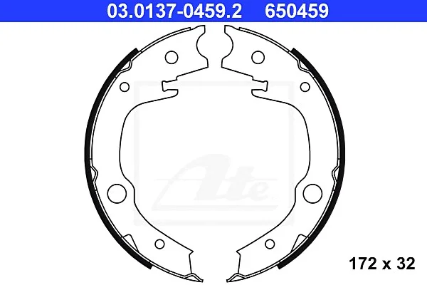 Тормозная колодка TOYOTA AVENSIS, CALDINA, CELICA, COROLLA, COROLLA VERSO, MATRIX, OPA, PRIUS, YARIS, YARIS VERSO 1.0-2.4 04.99-12.09 ATE 03013704592 (фото 1)