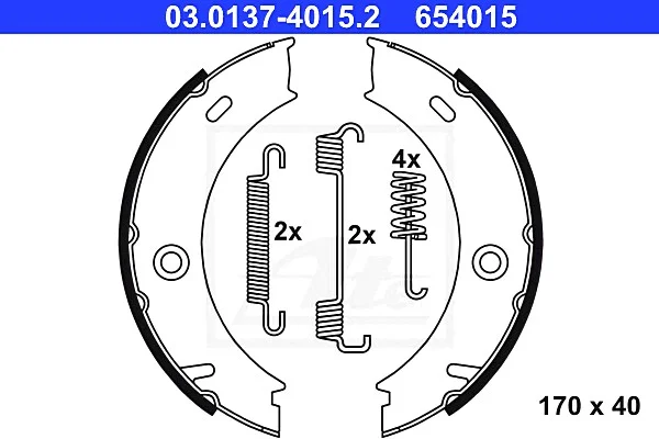 Тормозная колодка MERCEDES SPRINTER 4-T (B904) VW LT 28-35 II, LT 28-46 II 2.1D-2.9D 02.95-07.06 ATE 03013740152 (фото 1)