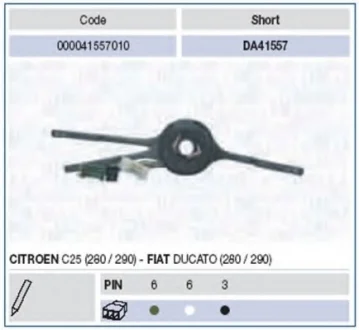 Перемикач комбінов. під кермом (склоочисники фари) CITROEN C25 FIAT DUCATO 09.81-05.94 MAGNETI MARELLI 000041557010