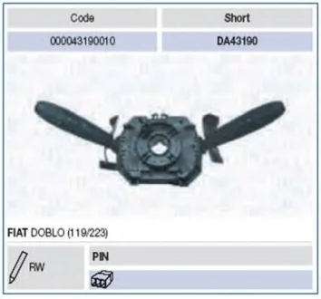 Перемикач рульової колонки MAGNETI MARELLI 000043190010