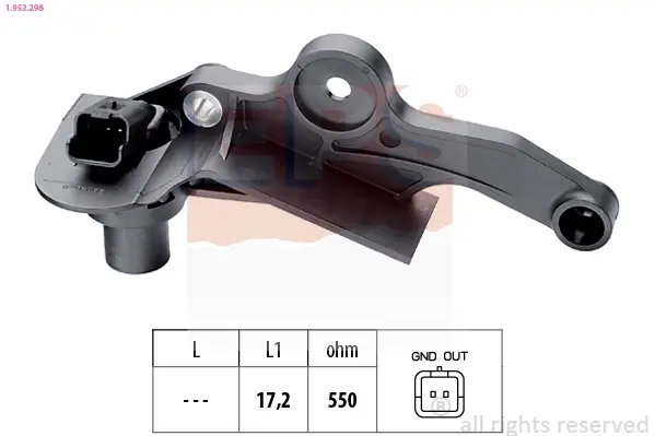 Датчик положення колінвала Citoren Berlingo, C3, C4, Xsara/Peugeot 206, 306, 307 1.4i-1.6 16V 96- EPS 1953298 (фото 1)