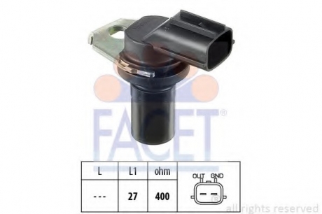 Датчик частоты вращения, автоматическая коробка передач FACET 90308 (фото 1)