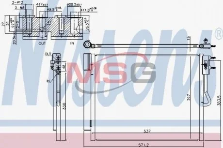 Радіатор кондиціонера (Конденсатор) OPEL MERIVA (2010) 1.6 CDTI NISSENS 940677