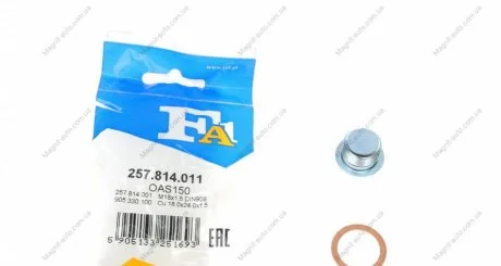 Пробка поддона + уплотнитель Fischer Automotive One (FA1) 257814011