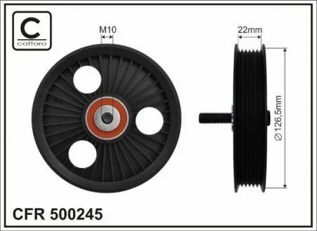 Rolka napinacza 126,5x10x22 plastik NISSAN, RENAULT CAFFARO 500245