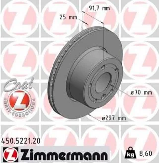 Диск гальмівний ZIMMERMANN 450522120