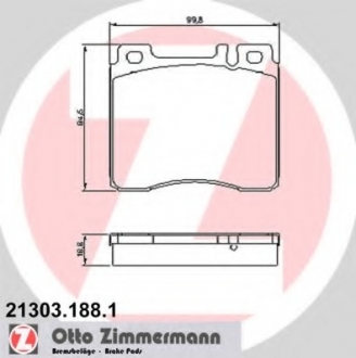 Комплект тормозных колодок, дисковый тормоз ZIMMERMANN 213031881