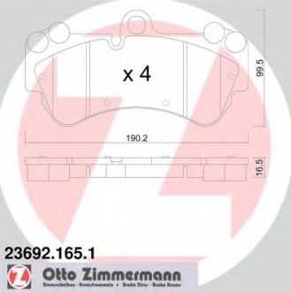 Комплект тормозных колодок, дисковый тормоз ZIMMERMANN 236921651 (фото 1)