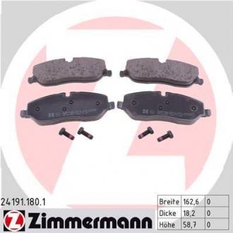 Комплект тормозных колодок, дисковый тормоз ZIMMERMANN 241911801 (фото 1)