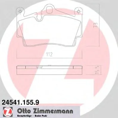 Колодки гальмівні дискові ZIMMERMANN 245411559 (фото 1)