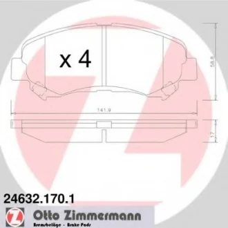 Колодки гальмівні передні ZIMMERMANN 246321701