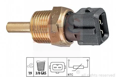 Датчик температури води Hyundai Sonata 1.8-3.0 93-98/Mitsubishi Lancer 1.3-1.5 12V 89-92/PajeroII 2.4-3.0 91-00/Opel Campo 2.5-3.1 TD/DTI 92- EPS 1830144