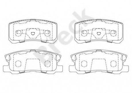 Комплект тормозных колодок, дисковый тормоз BRECK 235820070200