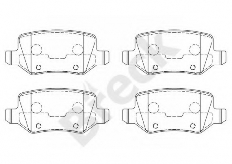 Комплект тормозных колодок, дисковый тормоз BRECK 231380070400