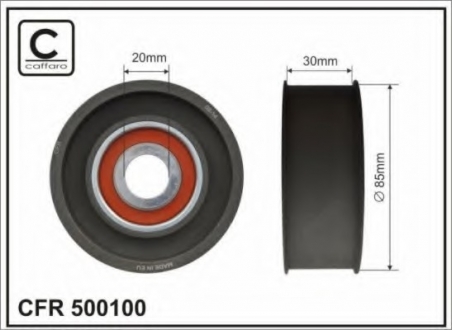 Паразитный / ведущий ролик, поликлиновой ремень CAFFARO 500100 (фото 1)