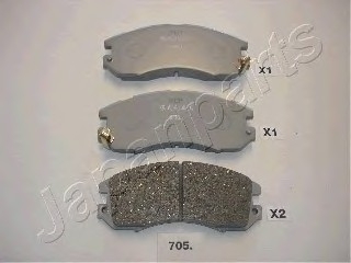 Комплект тормозных колодок, дисковый тормоз JAPANPARTS PA705AF (фото 1)